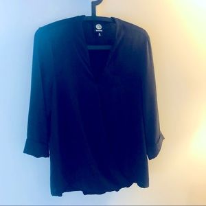 Black business casual shirt.